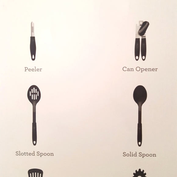 Martha Stewart essentials 30 piece cutlery and utensil set black New - Picture 9 of 13